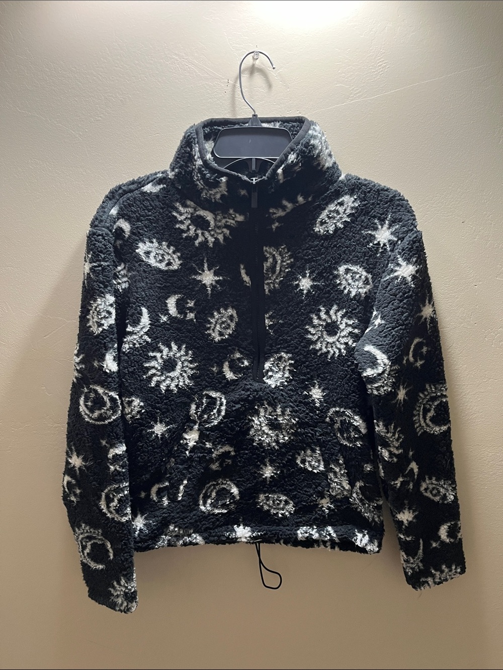 No Boundaries Black & White Celestial Sherpa Jacket